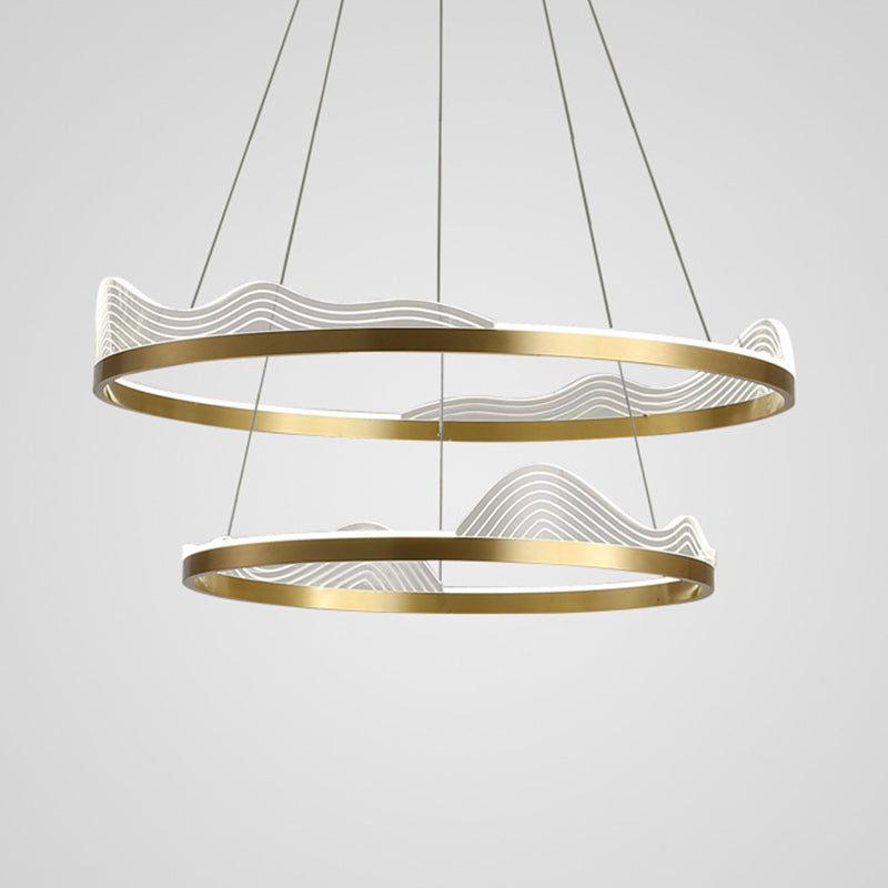 Modern Luxury Style Orbicular Pendant Lighting Fixtures Metal Hanging Light Kit for Living Room