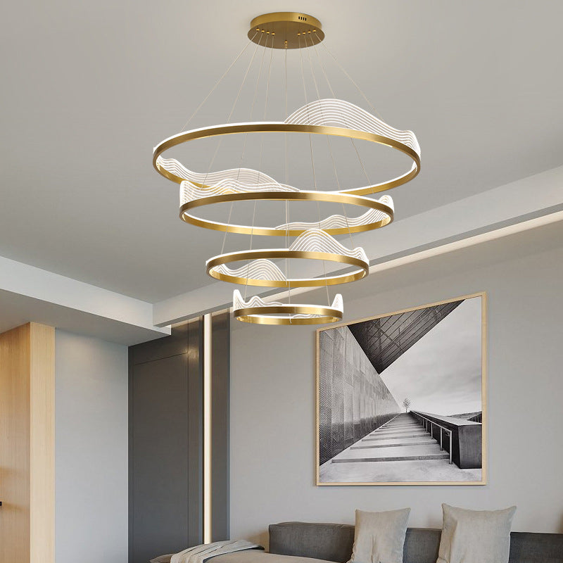 Modern Luxury Style Orbicular Pendant Lighting Fixtures Metal Hanging Light Kit for Living Room