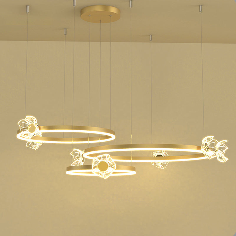 Kit de luz colgante de metal de techo orbicular moderno para sala de estar para sala de estar