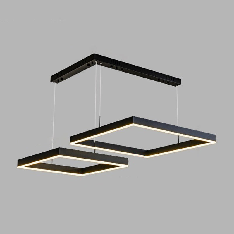 Modern Minimalist Style Multiple Squares Pendant Lighting Fixtures Metal Pendant Light Kit