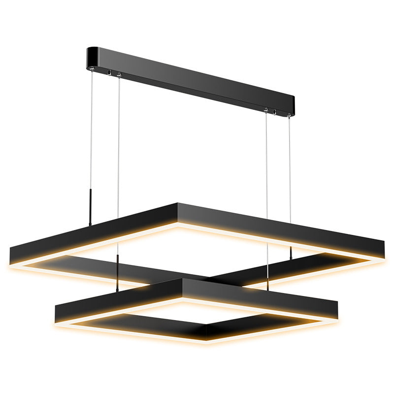 Modern Minimalist Style Multiple Squares Pendant Lighting Fixtures Metal Pendant Light Kit