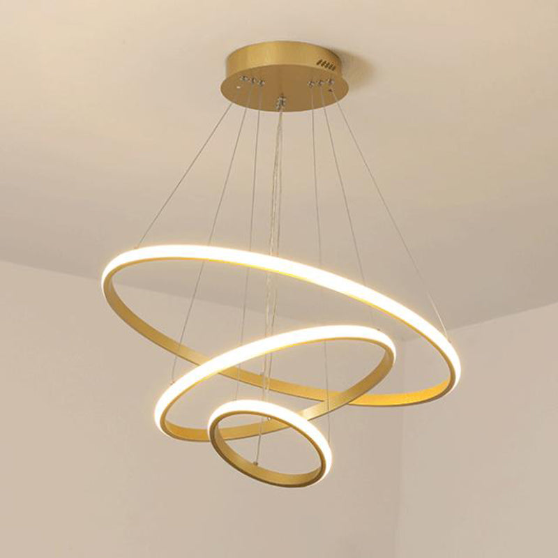 Modern Simplicity Orbicular Chandelier Lamp Aluminum Hanging Pendant Lights for Restaurant