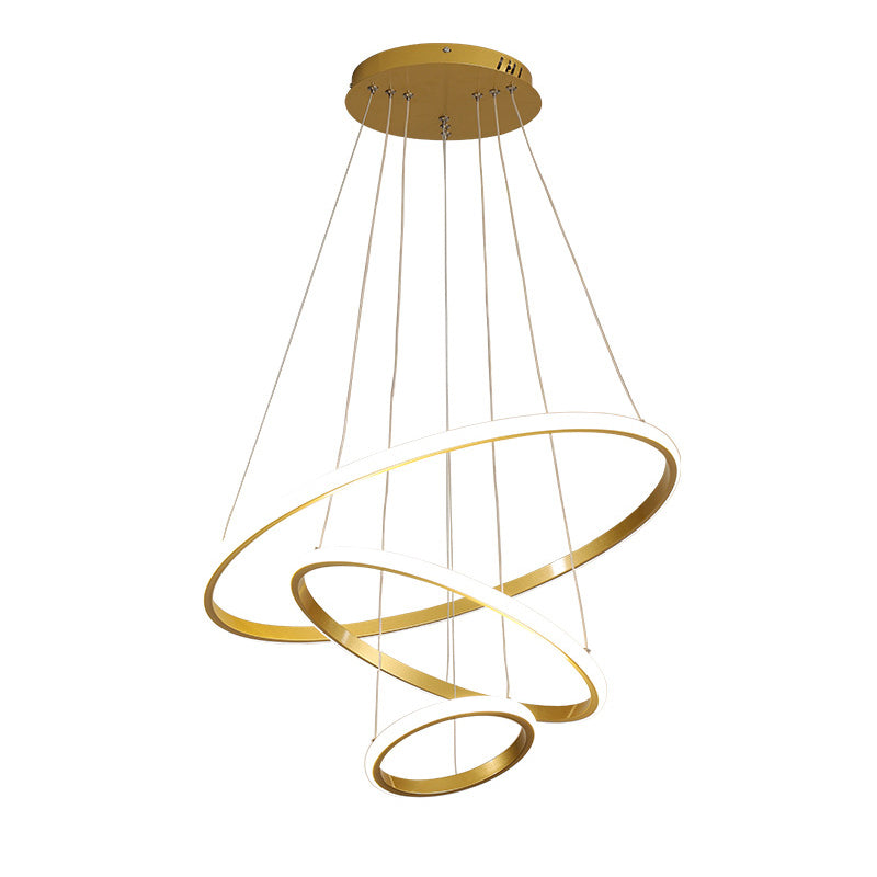 Modern Simplicity Orbicular Chandelier Lamp Aluminum Hanging Pendant Lights for Restaurant