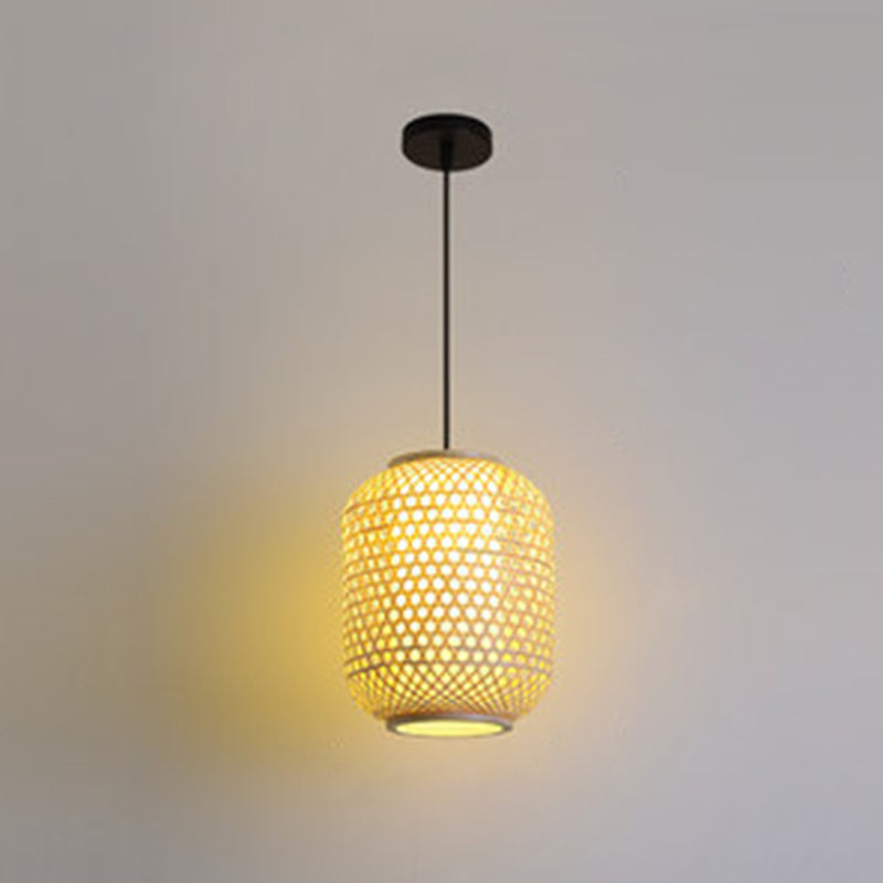Chinese Pendant Lighting Fixtures Bamboo Hanging Light with Hanging Cord for Restaurant