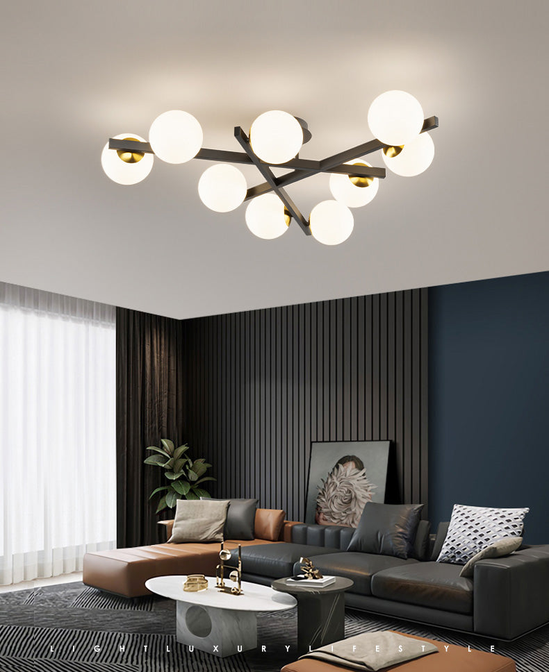 Lampada semifulò a piombo a filo a filo rotondo lampadario semifulò bianco per camera da letto