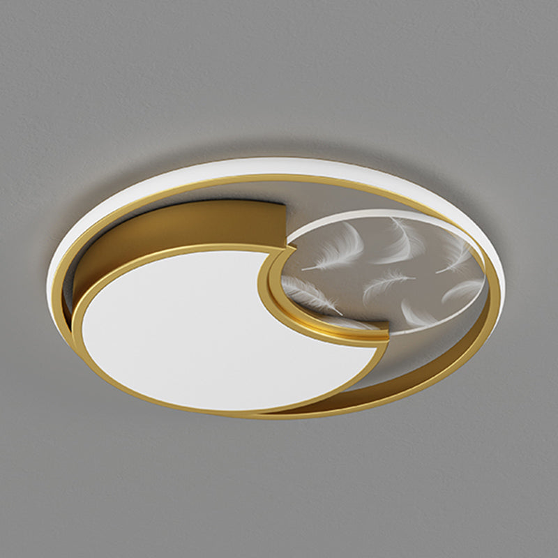 Lacquered Circular LED Ceiling Light in Modern Creative Style Feather Indoor Ceiling Fixture with Acrylic Shade