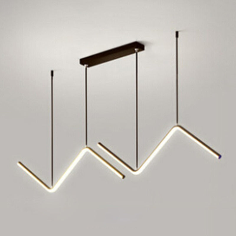 Polyline Island Chandelier Lights Simplicity Aluminum Chandelier Lighting Fixtures for Dining Table