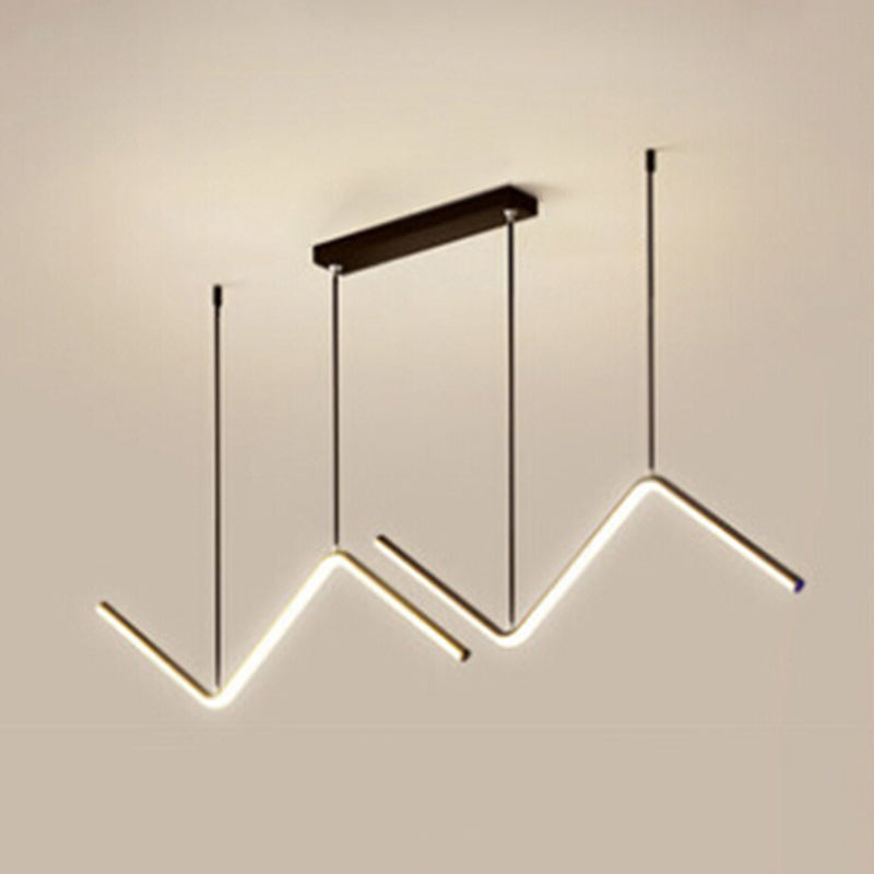 Polyline Island Chandelier Lights Simplicity Aluminum Chandelier Lighting Fixtures for Dining Table