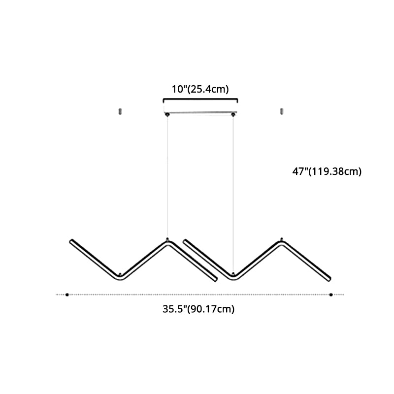 Polyline Island Chandelier Lights Simplicity Aluminum Chandelier Lighting Fixtures for Dining Table