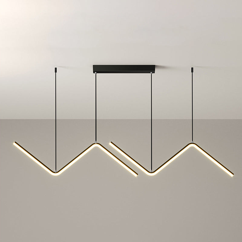 Polyline Island Chandelier Lights Simplicity Aluminum Chandelier Lighting Fixtures for Dining Table