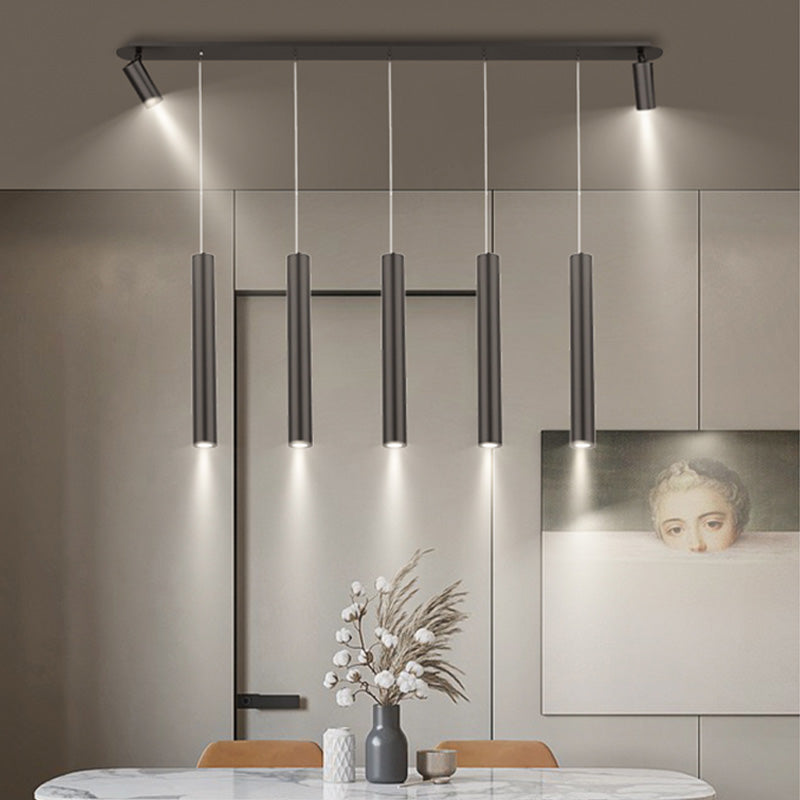 Cylindrical LED Island Light 360° Rotatable Spotlight Design Modern Minimalism Metal Lighting Fixture