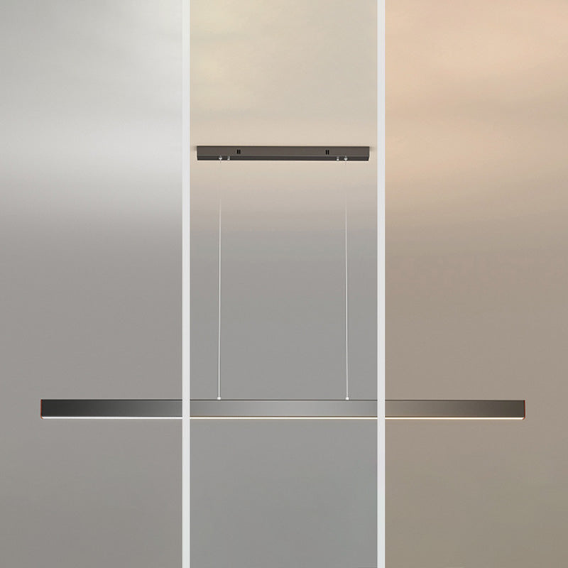 Luci di lampadari dell'isola lineare Simplicità Fissature di illuminazione lampadario in alluminio per tavolo da pranzo