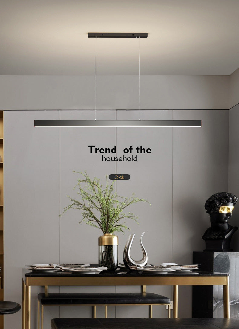 Luci di lampadari dell'isola lineare Simplicità Fissature di illuminazione lampadario in alluminio per tavolo da pranzo