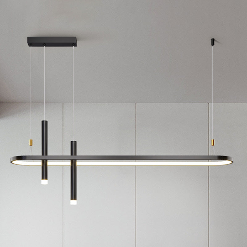 Modern Linear Ceiling Pendant Light Metal Island Pendant