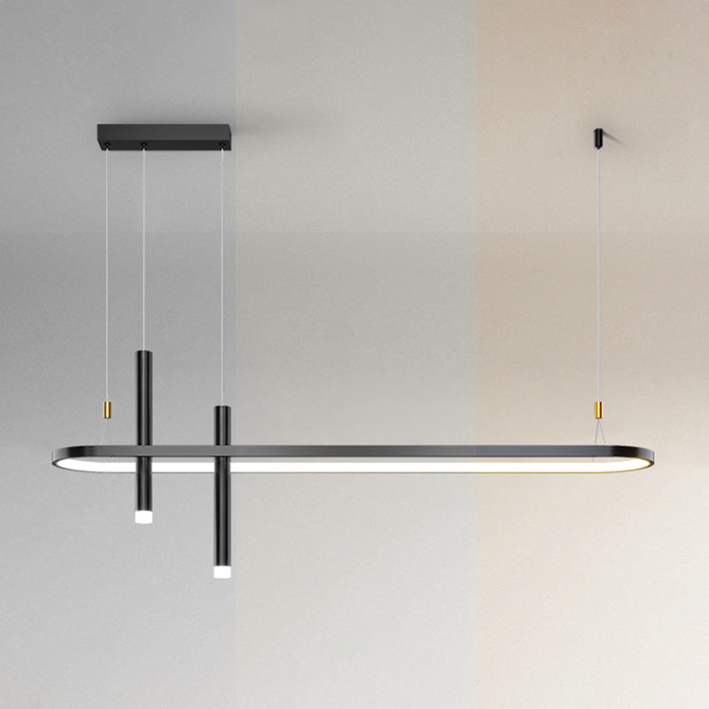 Modern Linear Ceiling Pendant Light Metal Island Pendant