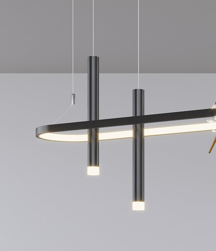 Modern Linear Ceiling Pendant Light Metal Island Pendant