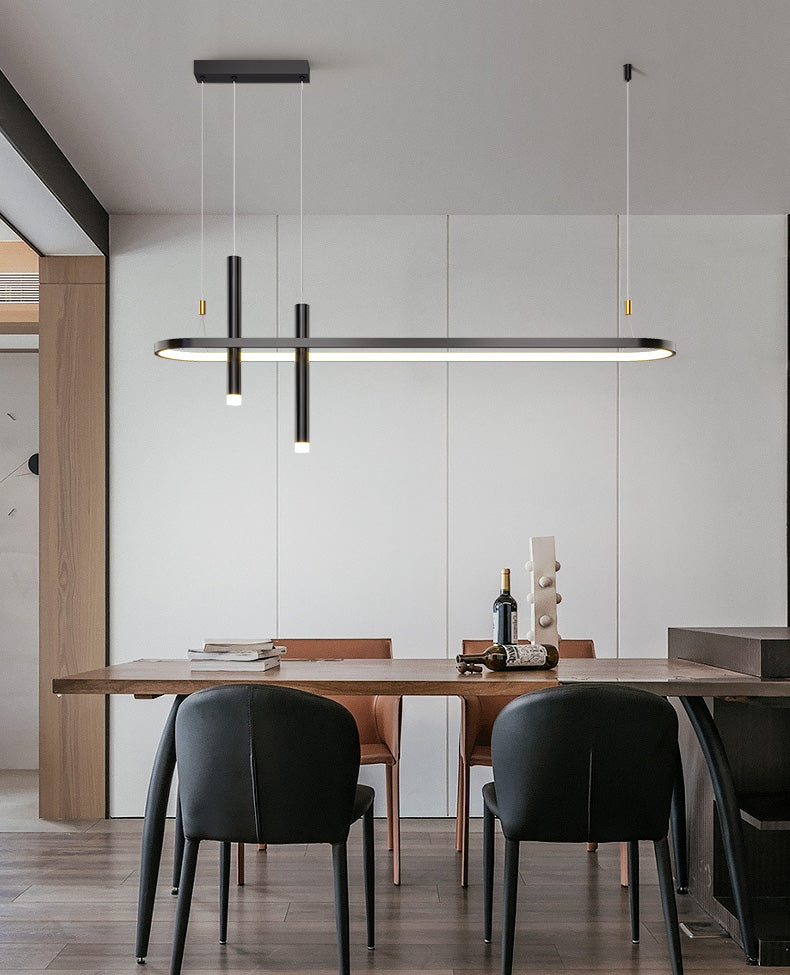 Modern Linear Ceiling Pendant Light Metal Island Pendant