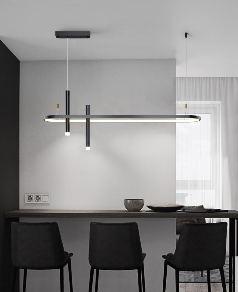 Modern Linear Ceiling Pendant Light Metal Island Pendant