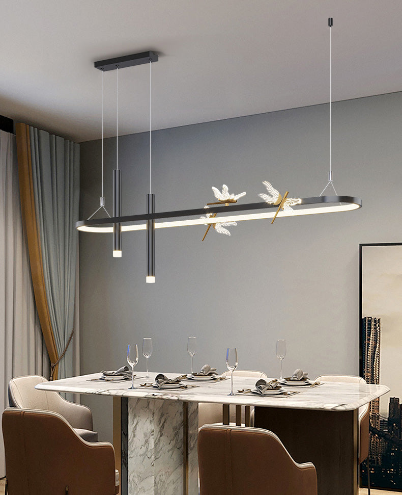 Modern Linear Ceiling Pendant Light Metal Island Pendant