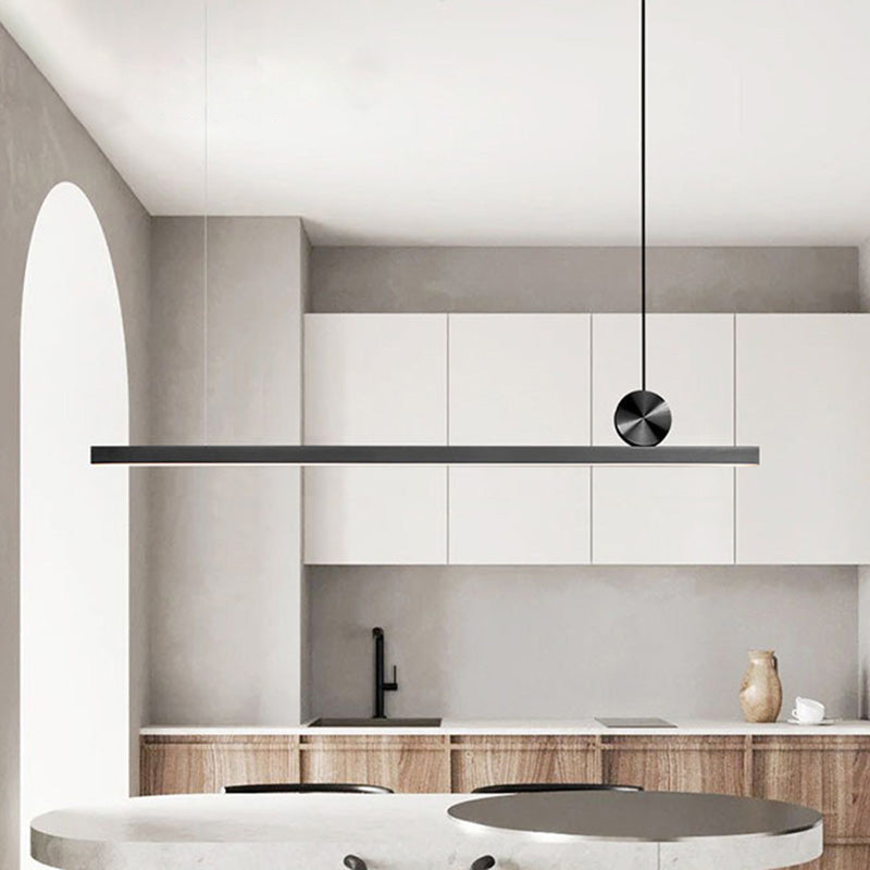 Linear Island Lighting Metallic Contemporary Simplicity Pendant Lighting Fixtures for Restaurant
