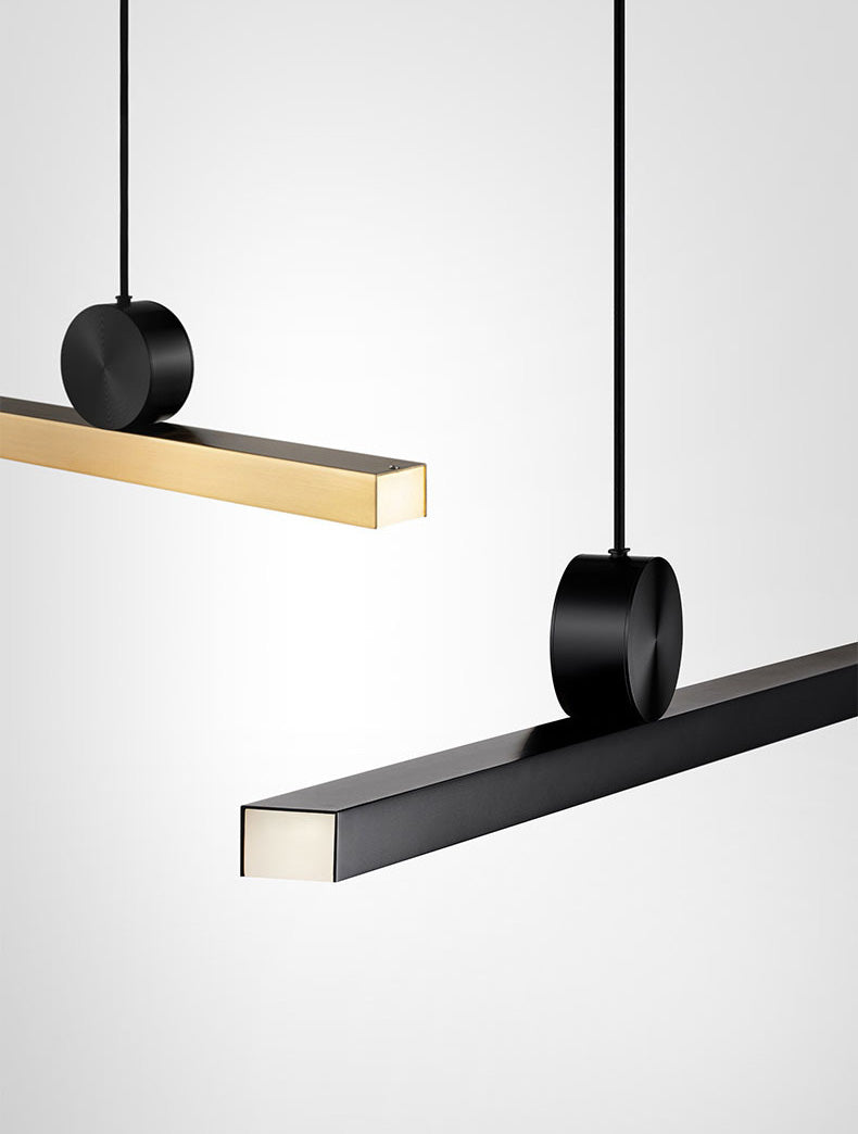 Linear Island Lighting Metallic Contemporary Simplicity Pendant Lighting Fixtures for Restaurant