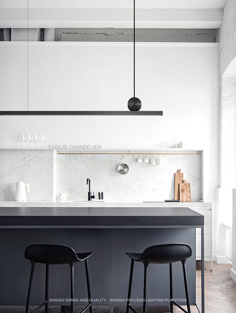 Linear Island Lighting Metallic Contemporary Simplicity Pendant Lighting Fixtures for Restaurant