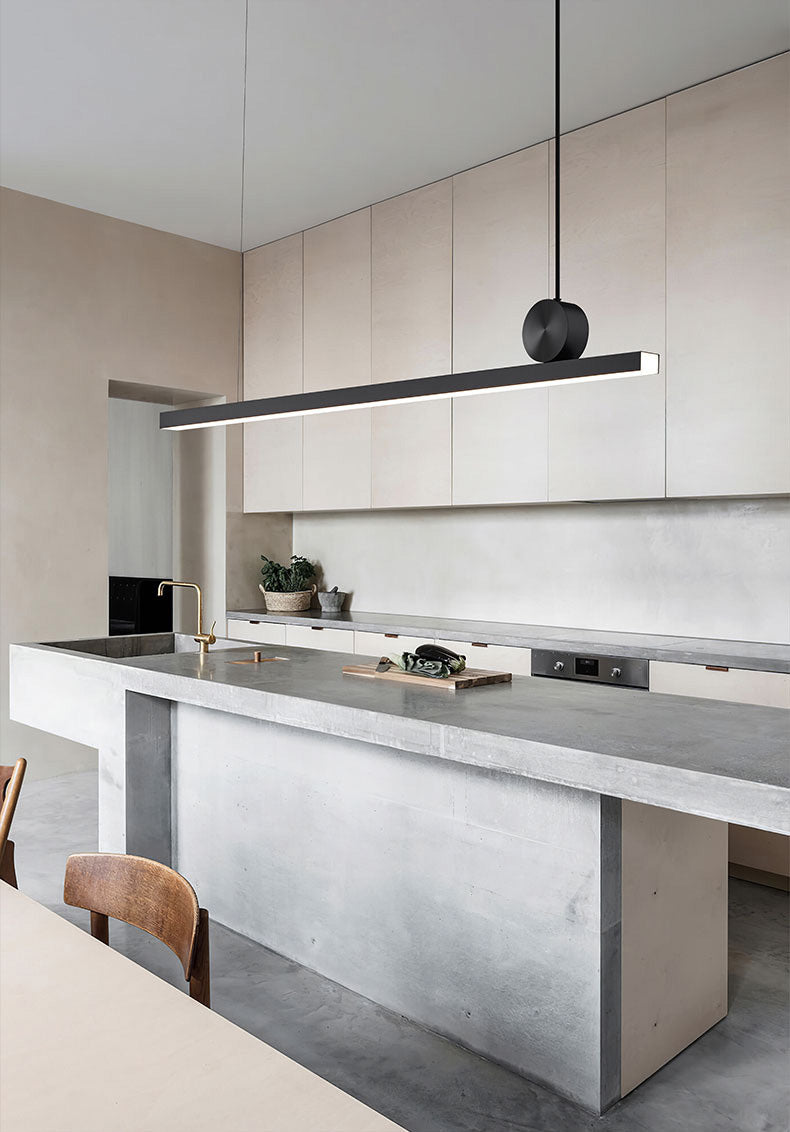 Linear Island Lighting Metallic Contemporary Simplicity Pendant Lighting Fixtures for Restaurant