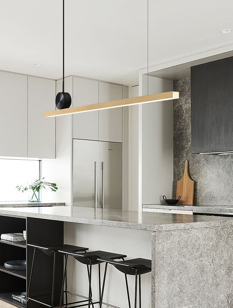 Linear Island Lighting Metallic Contemporary Simplicity Pendant Lighting Fixtures for Restaurant