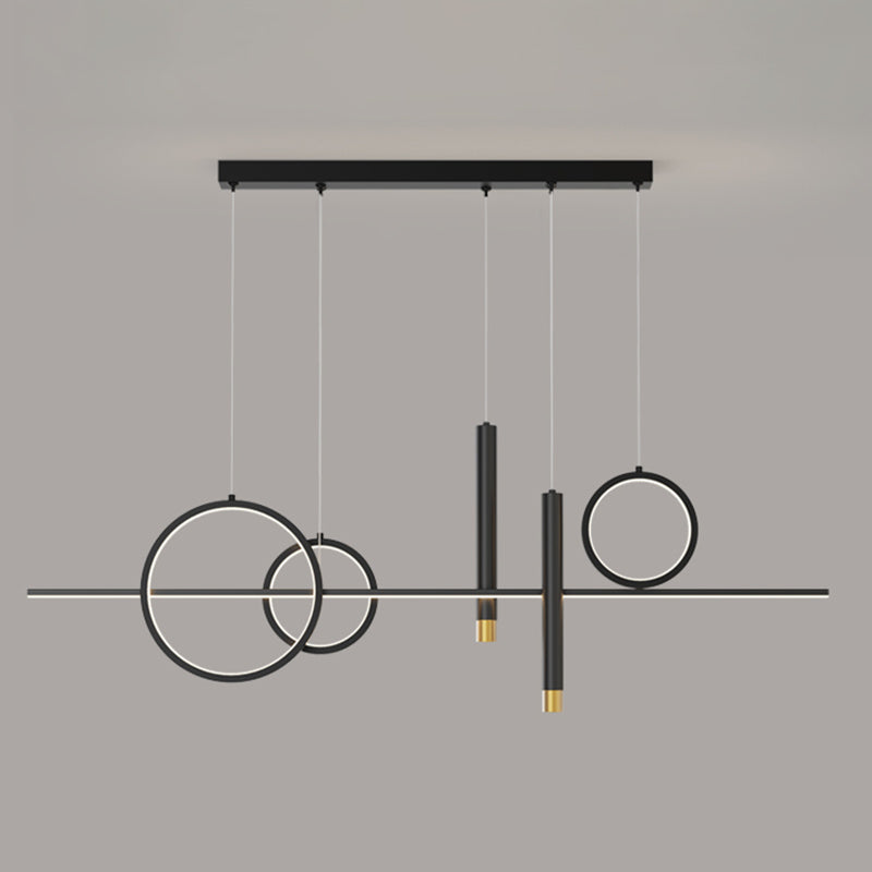 Luz de techo lineal Luz Modern Metal Island Pendants