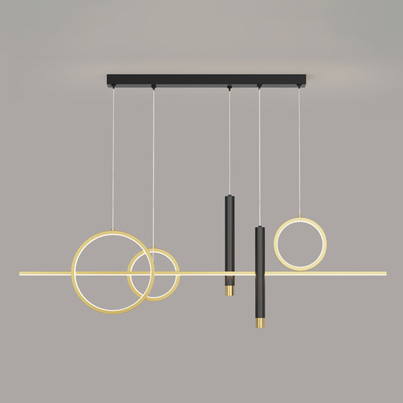 Luz de techo lineal Luz Modern Metal Island Pendants