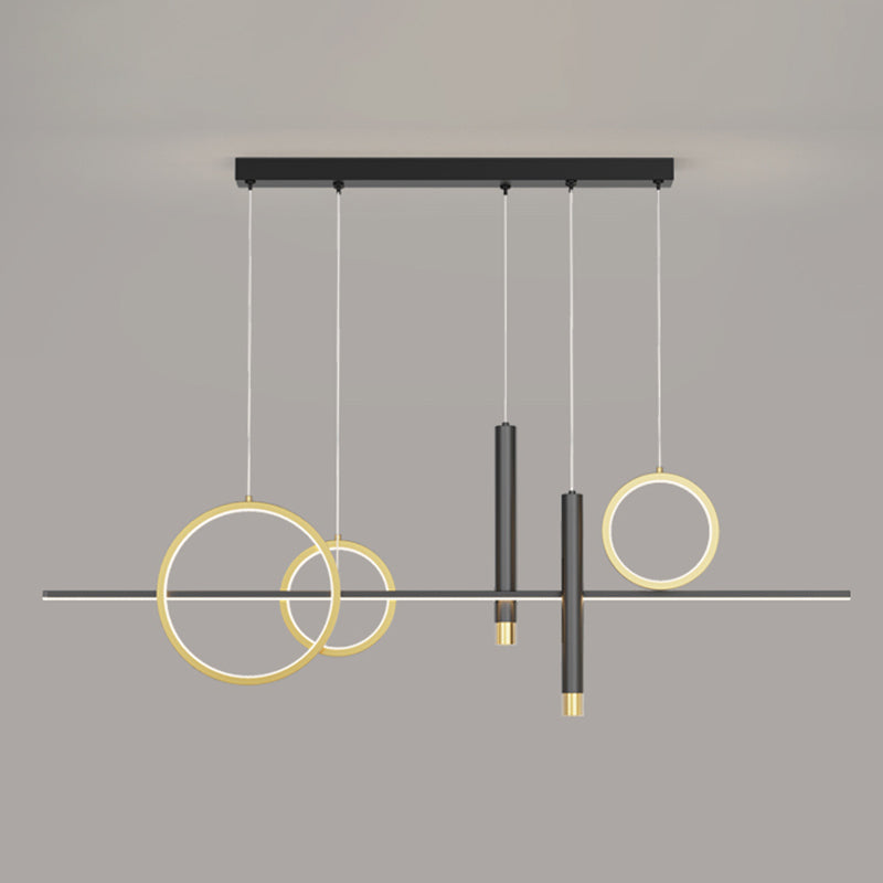 Luz de techo lineal Luz Modern Metal Island Pendants