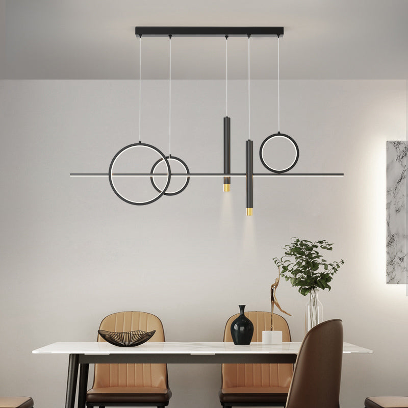 Luz de techo lineal Luz Modern Metal Island Pendants