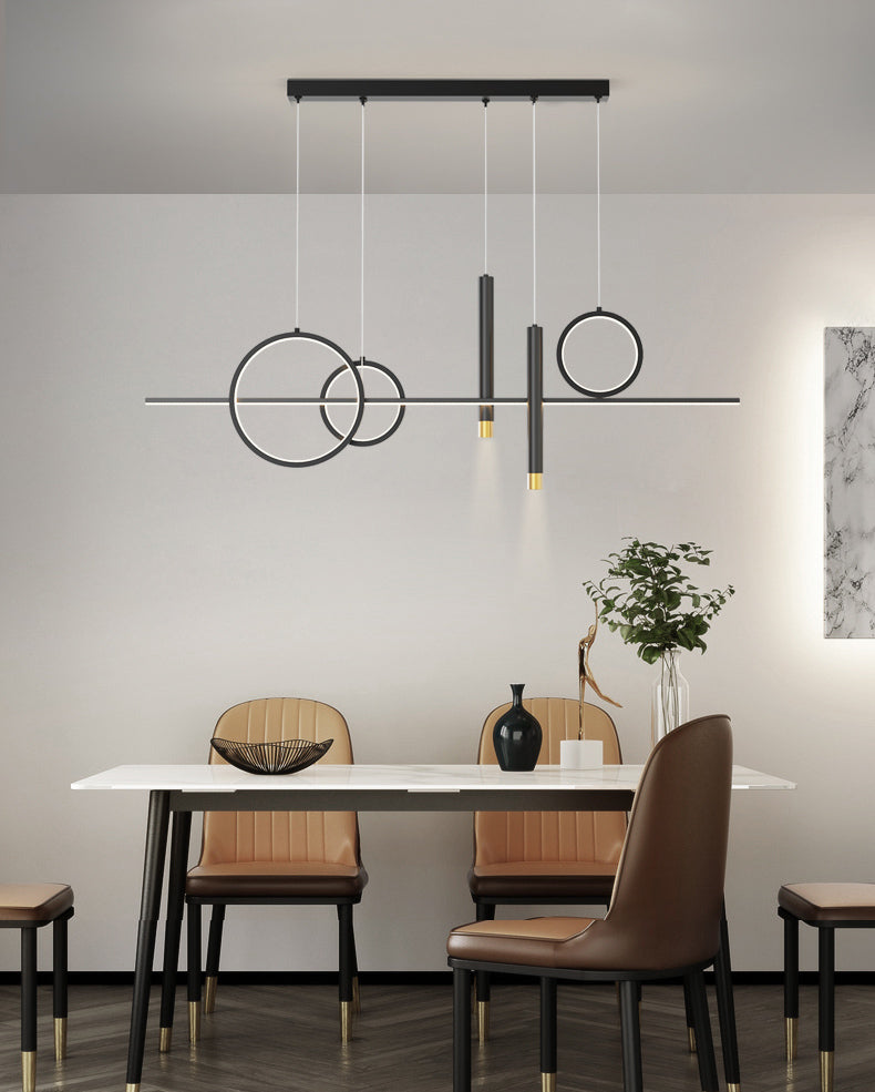 Luz de techo lineal Luz Modern Metal Island Pendants