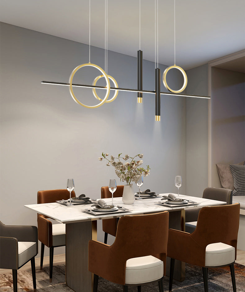 Luz de techo lineal Luz Modern Metal Island Pendants