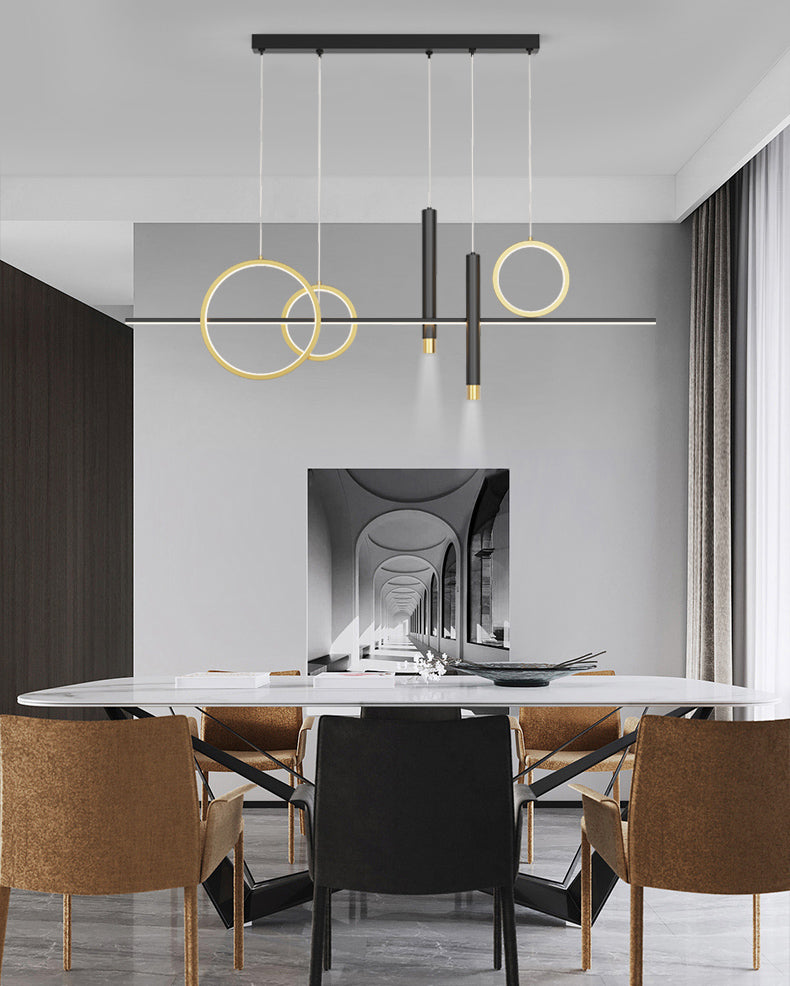 Luz de techo lineal Luz Modern Metal Island Pendants