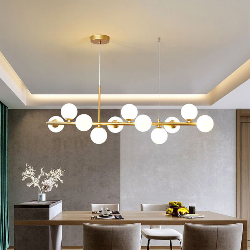 Sphere Island Chandelier Lights Contemporary Glass Chandelier Lighting Fixtures for Dining Table