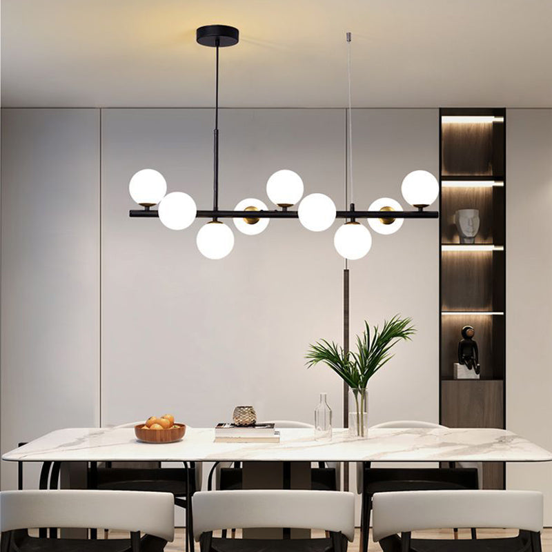 Sphere Island Chandelier Lights Contemporary Glass Chandelier Lighting Fixtures for Dining Table