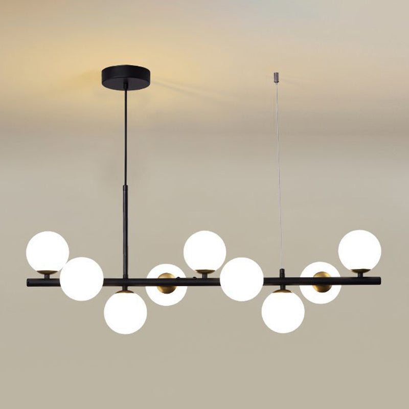 Sphere Island Chandelier Lights Contemporary Glass Chandelier Lighting Fixtures for Dining Table