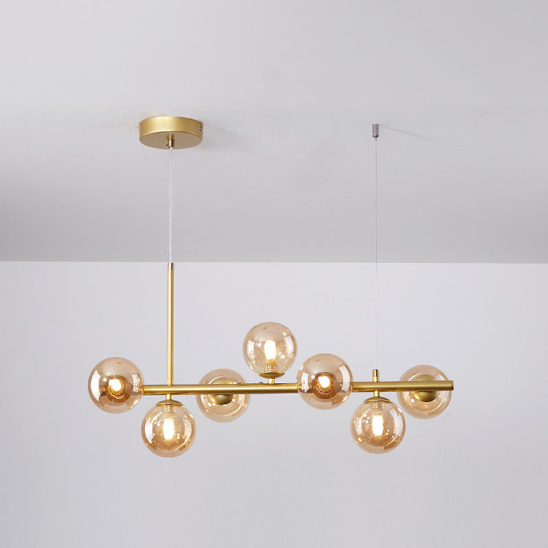 Bol eiland kroonluchter lichten eigentijdse glazen kroonluchter verlichtingsarmaturen voor eettafel