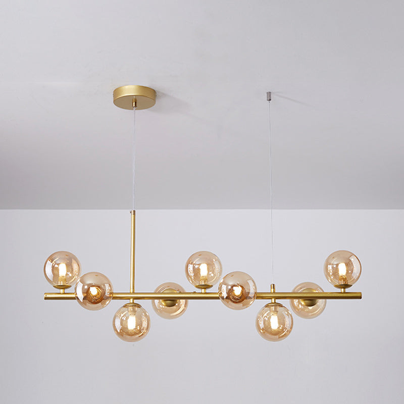 Bol eiland kroonluchter lichten eigentijdse glazen kroonluchter verlichtingsarmaturen voor eettafel