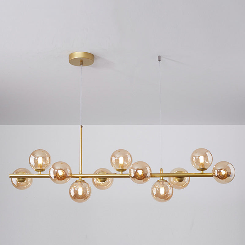 Sphere Island Chandelier Lights Contemporary Glass Chandelier Lighting Fixtures for Dining Table