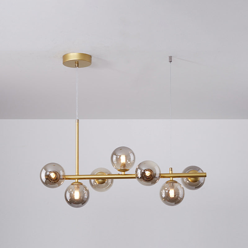 Sphere Island Chandelier Lights Contemporary Glass Chandelier Lighting Fixtures for Dining Table