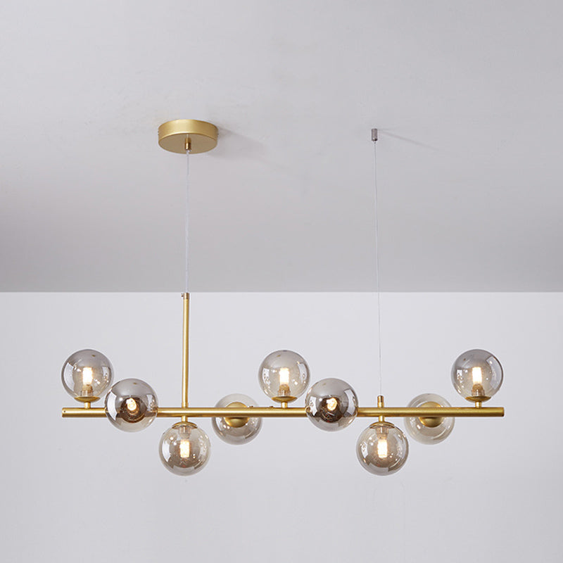 Sphere Island Chandelier Lights Contemporary Glass Chandelier Lighting Fixtures for Dining Table