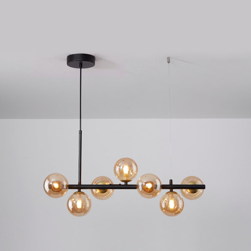 Bol eiland kroonluchter lichten eigentijdse glazen kroonluchter verlichtingsarmaturen voor eettafel