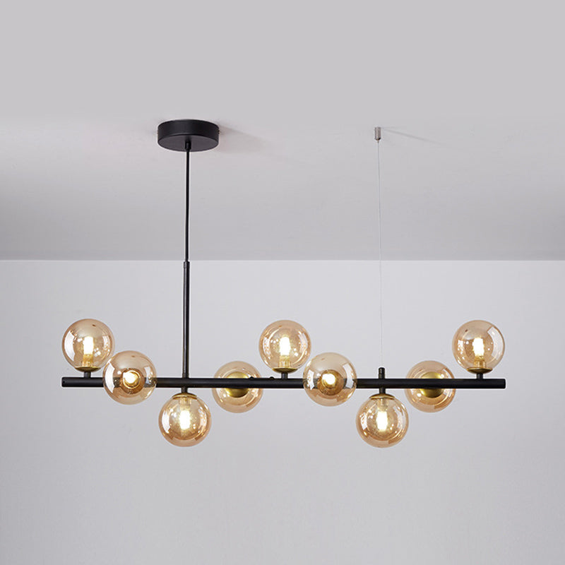 Bol eiland kroonluchter lichten eigentijdse glazen kroonluchter verlichtingsarmaturen voor eettafel