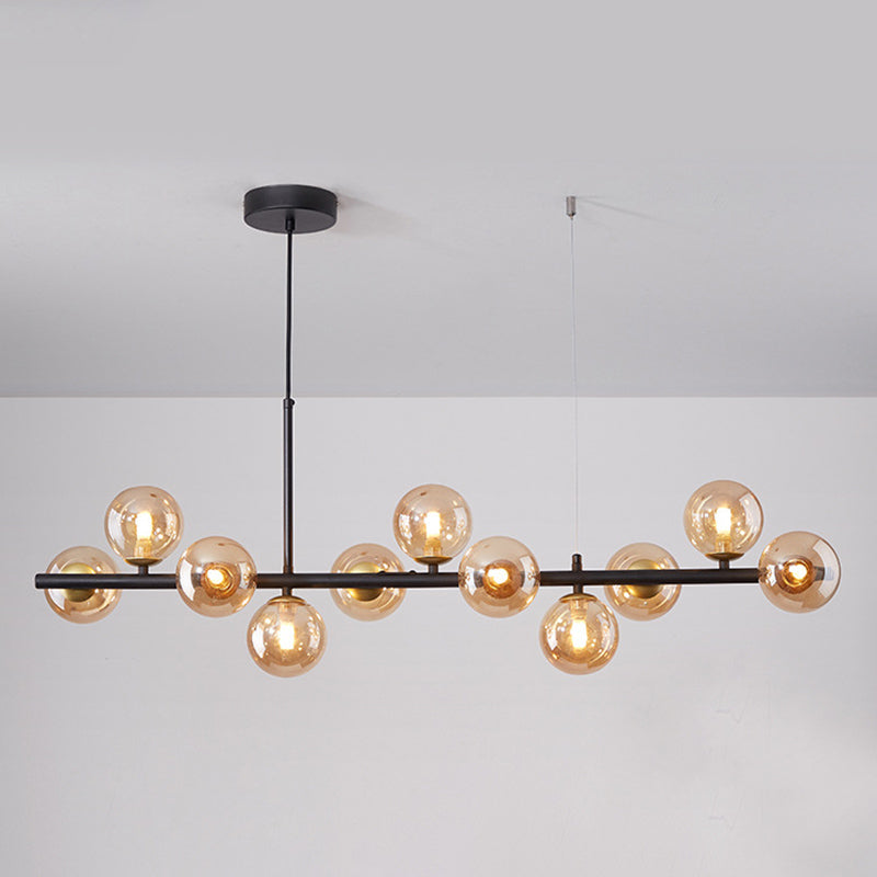 Sphere Island Chandelier Lights Contemporary Glass Chandelier Lighting Fixtures for Dining Table