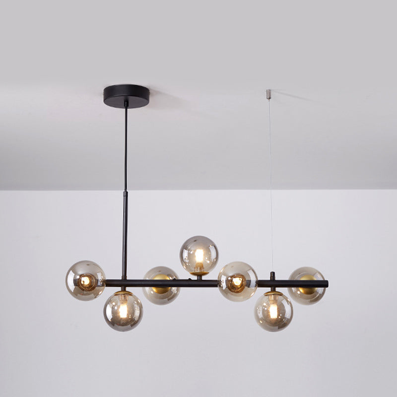 Bol eiland kroonluchter lichten eigentijdse glazen kroonluchter verlichtingsarmaturen voor eettafel