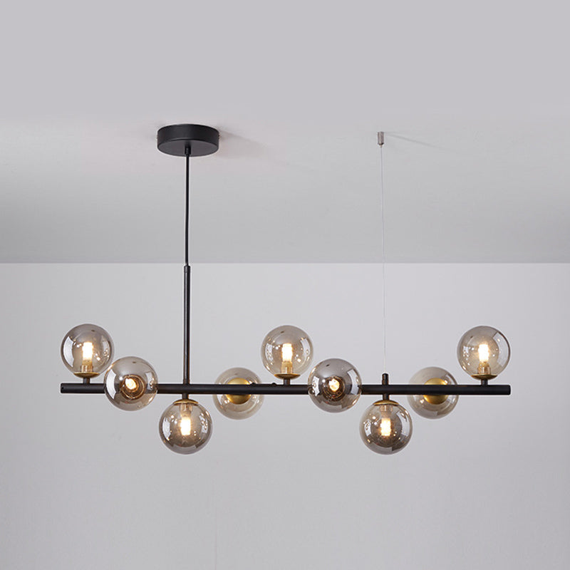 Bol eiland kroonluchter lichten eigentijdse glazen kroonluchter verlichtingsarmaturen voor eettafel