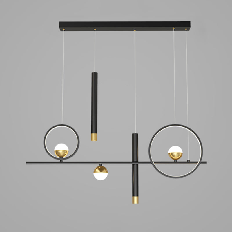 Modern Minimalist Minimalist Linear Isola Luci Luci in metallo Pla lampadario per soggiorno