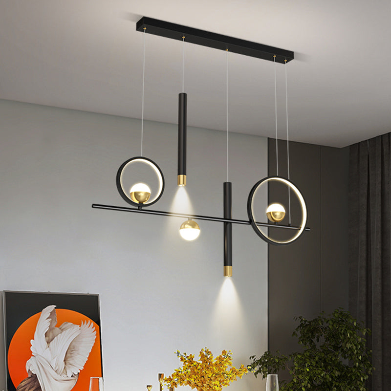 Modern Minimalist Minimalist Linear Isola Luci Luci in metallo Pla lampadario per soggiorno